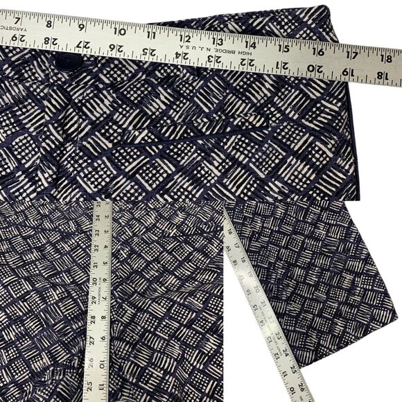 Anthropologie Cartonnier Size 10 Blue Charlie Zigzag Motif Print Ankle Pants - Picture 9 of 10